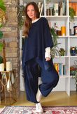 Lock Needlecord Panel Dip Side Top Navy